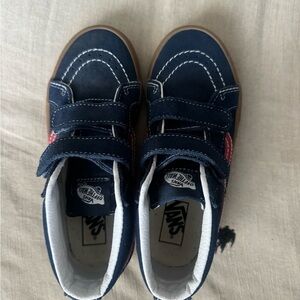 Vans Kids Dark Blue and Red Sneakers